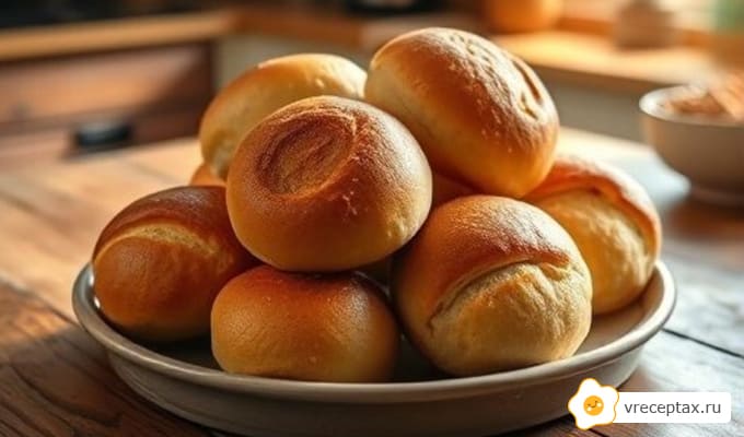 Свежая выпечка булочки в тарелке
